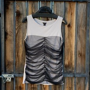 Black and beige sleeveless top